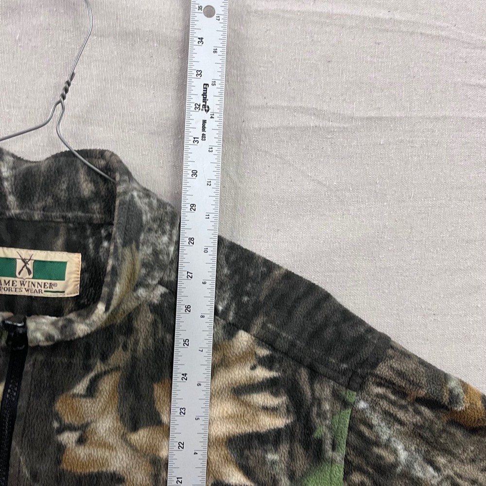Game Winner Fleece Jacket Mens XL Brown Green Camo Full Zip Mock Neck Hunting - Picture 5 of 5